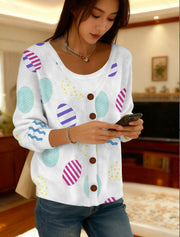 3d-printed Chunky-knit Womens Cardigan Sweater