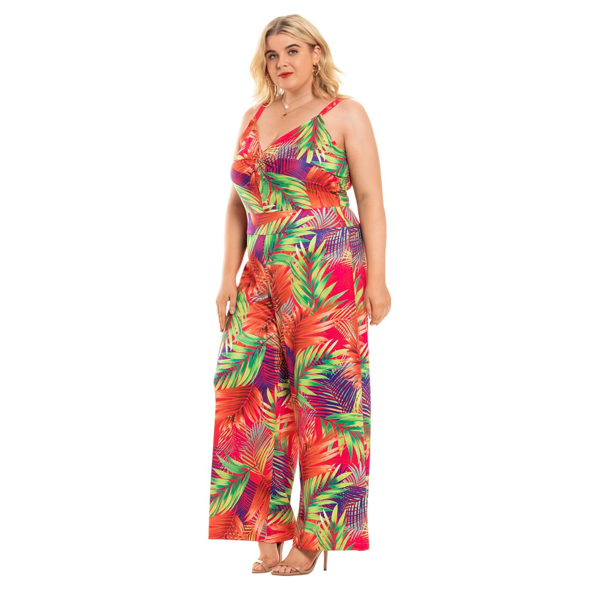 Plus Size Wide Leg Suspenders Jumpsuit for Women