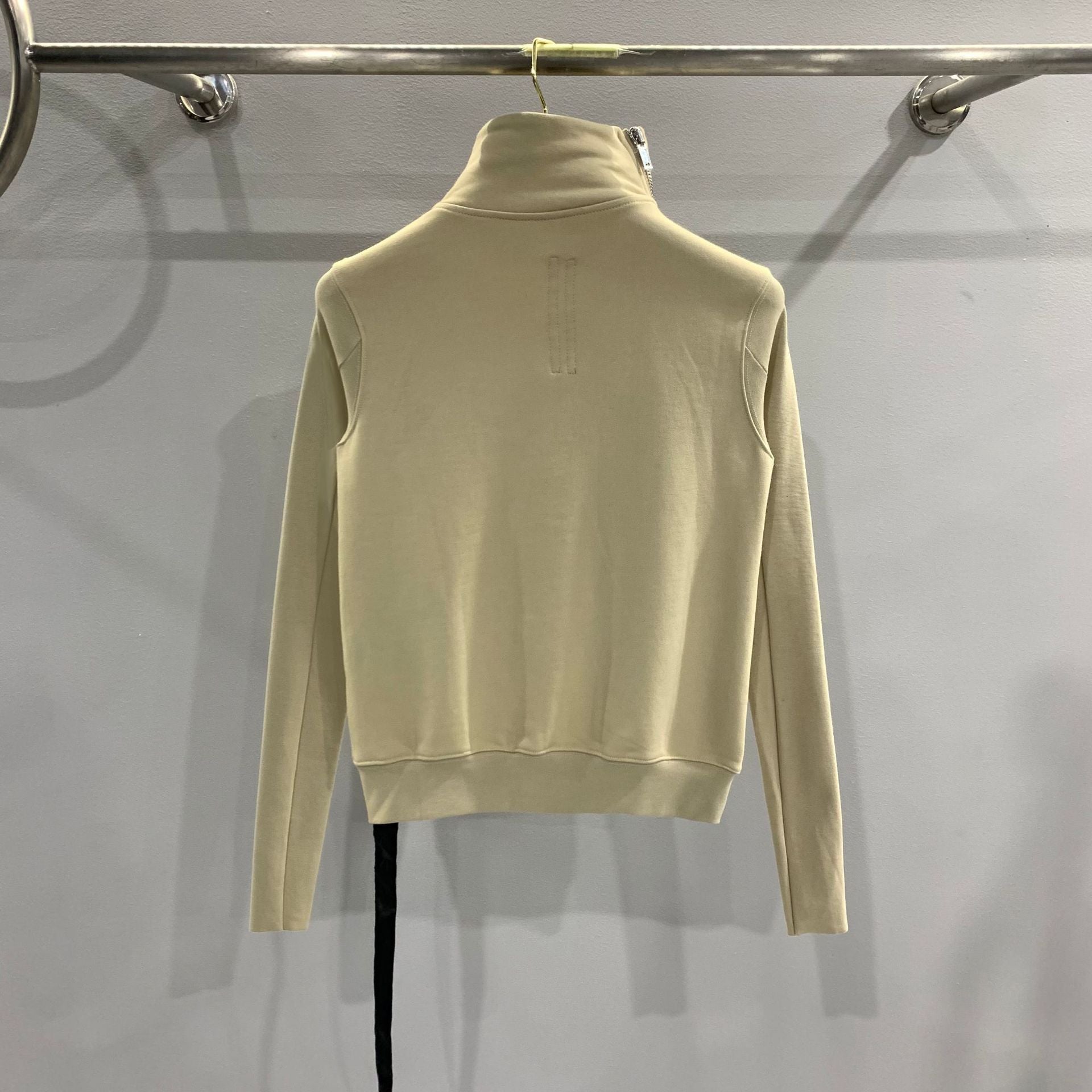 Edgy Oblique Zip Turtleneck Cotton Sweater Coat