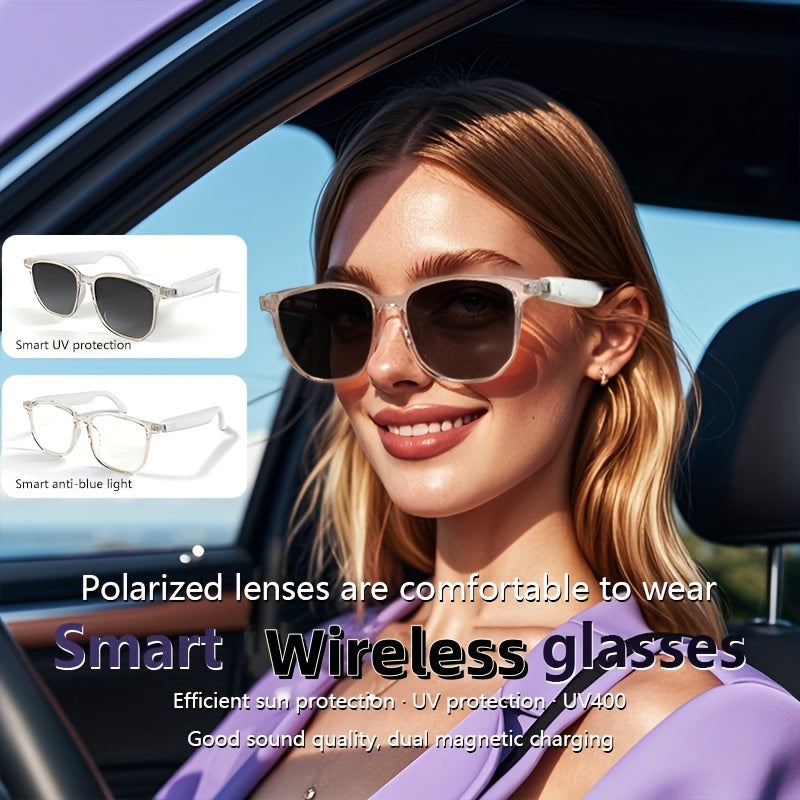 2025 Wireless Smart Glasses, Auto-dimming Lenses, Touch Controls, Built-in Microphone, High-resolution Audio, Wireless, Rechargeable Battery-perfect For Office, Outdoor, Sports, Driving, Music Play...