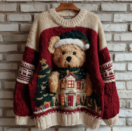 3d Digital Printing Pattern Christmas Women's Flannel Sweater