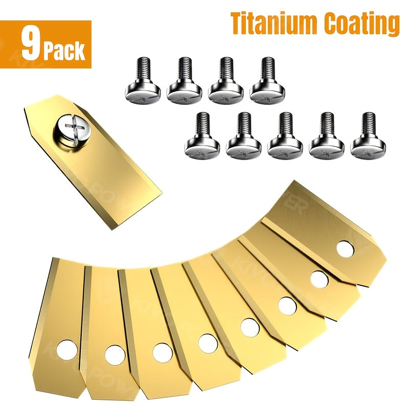 Pack of 9 Replacement Blades for Robotic Lawn Mowers (compatible with Husqvarna Automower, Gardena, Segway Navimow)