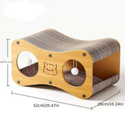 Extra-large All-in-one Corrugated Paper Cat Tunnel Maze & Scratching Board: Enclosed Play Channel, Nest, And Toy For Year-round Fun & Scratching Relief -universal Fit For All Cats