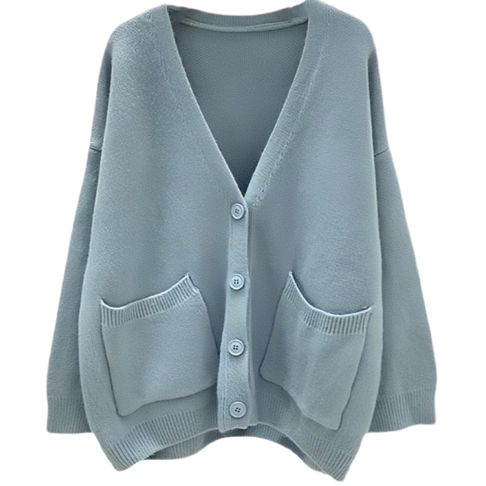 Cozy Preppy Knit Cardigan - Chic Loose Button-Up Sweater