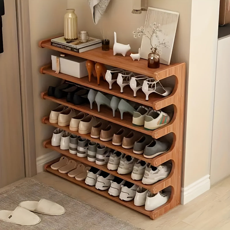 Practical Shelving Unit, Shoe Rack, Space-saving Design, Multi-layer Independent Storage Rack, Wood Grain Finish, Easy To Assemble, Self-supporting Cubic Shoe Storage Rack, Shelf, Suitable For Dorm...