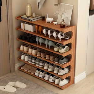 Practical Shelving Unit, Shoe Rack, Space-saving Design, Multi-layer Independent Storage Rack, Wood Grain Finish, Easy To Assemble, Self-supporting Cubic Shoe Storage Rack, Shelf, Suitable For Dorm...