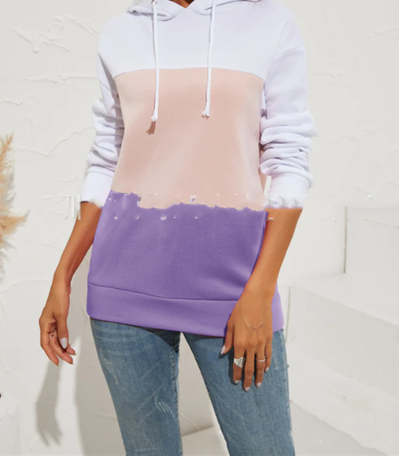 Multi-Color Long Sleeve Hooded Sweater