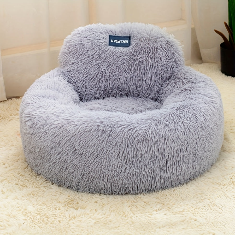 Fluffy And Warm Dog Bed, 100Cm/39.37In, Suitable For Indoor Autumn And Winter, Suitable For Small Dogs, Medium Dogs And Cats, With A Pillow To Protect The Neck, Soft And Full Filling, Not Easy To C...