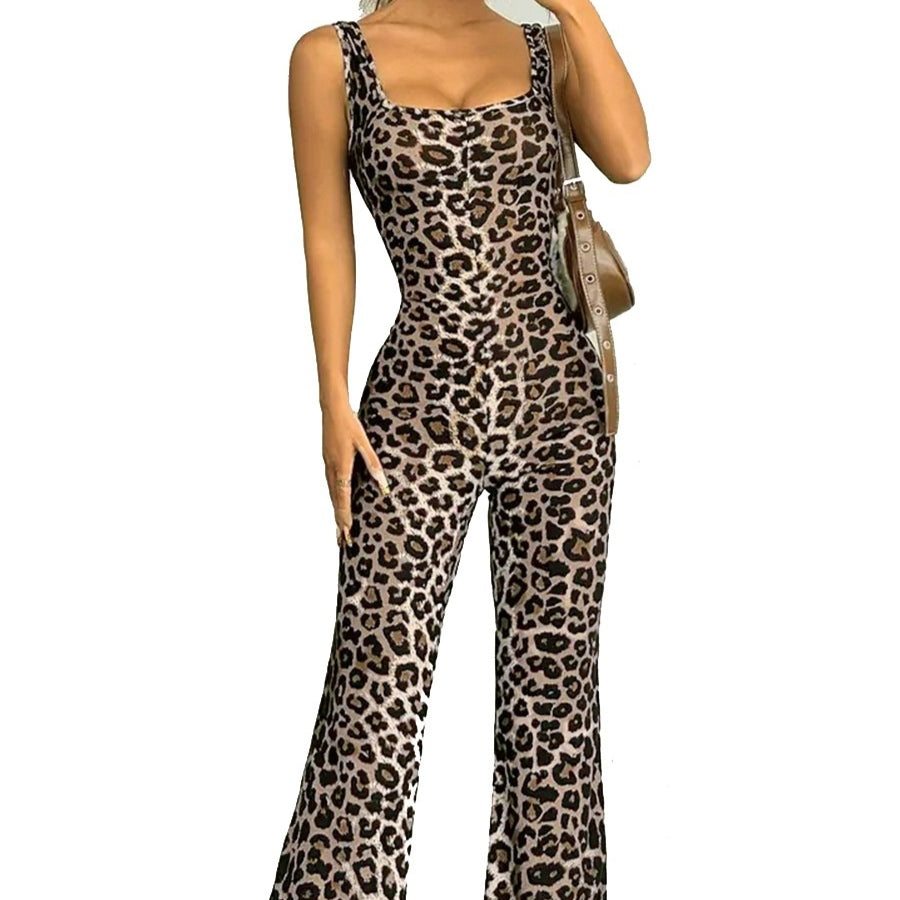 Women's Backless Slim Fit Printed Jumpsuit