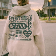 Plus Size Letter Print Loose Pullover Hoodie