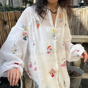 Summer New Style French-Style Resort-Ready 3D Embroidered Shirt