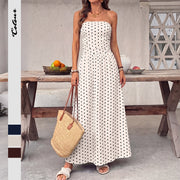 Classic Vintage Chic Polka-dot Strapless Dress