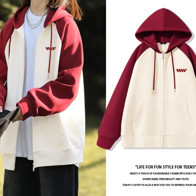 Cozy Fleece-Lined Colorblock Casual Women's Cardigan