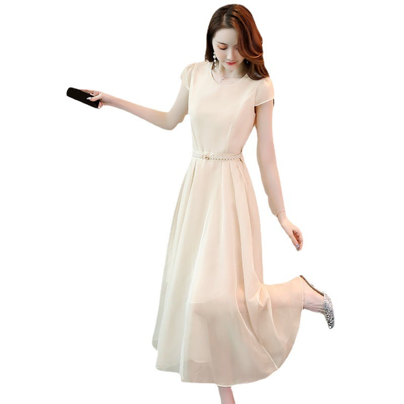 Womens Elegant French-style Chiffon Dress