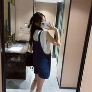 Loose-fit Denim Dungarees For Pregnant Women