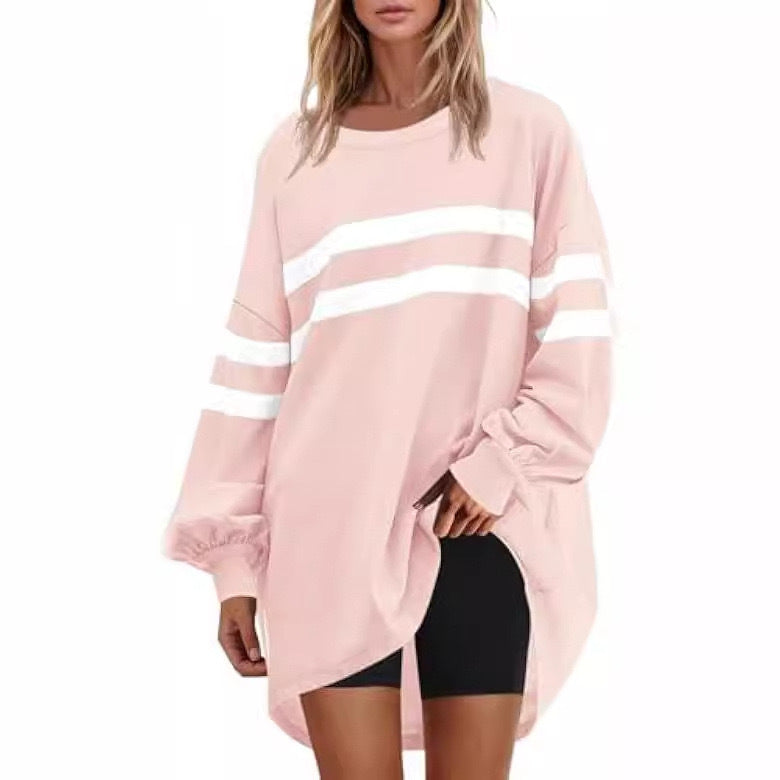 Cozy Round Neck Loose Pullover Sweater for Women