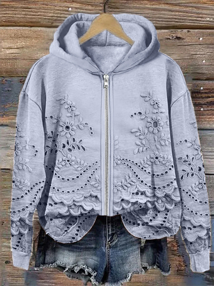 Women's Casual Digital Print Pullover Hoodie