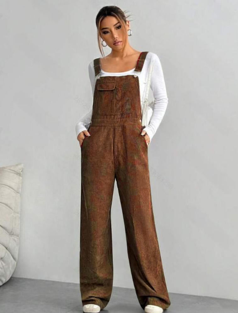 Corduroy Slimming Loose-fitting Jumpsuit