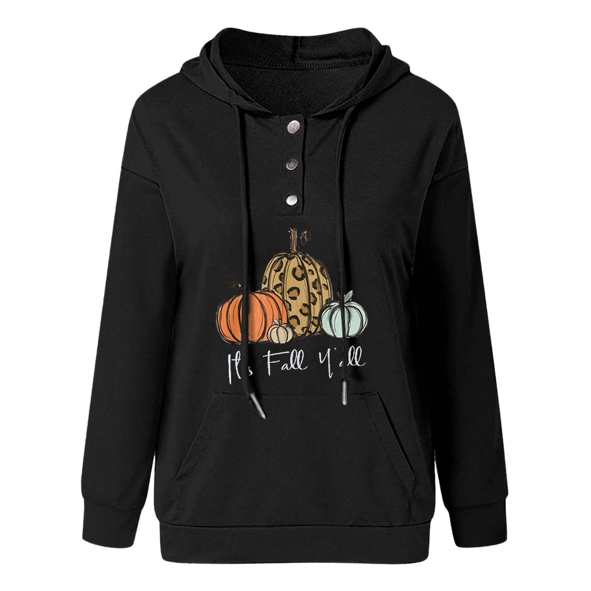 Casual Drawstring Hooded Sweatshirt with Pockets