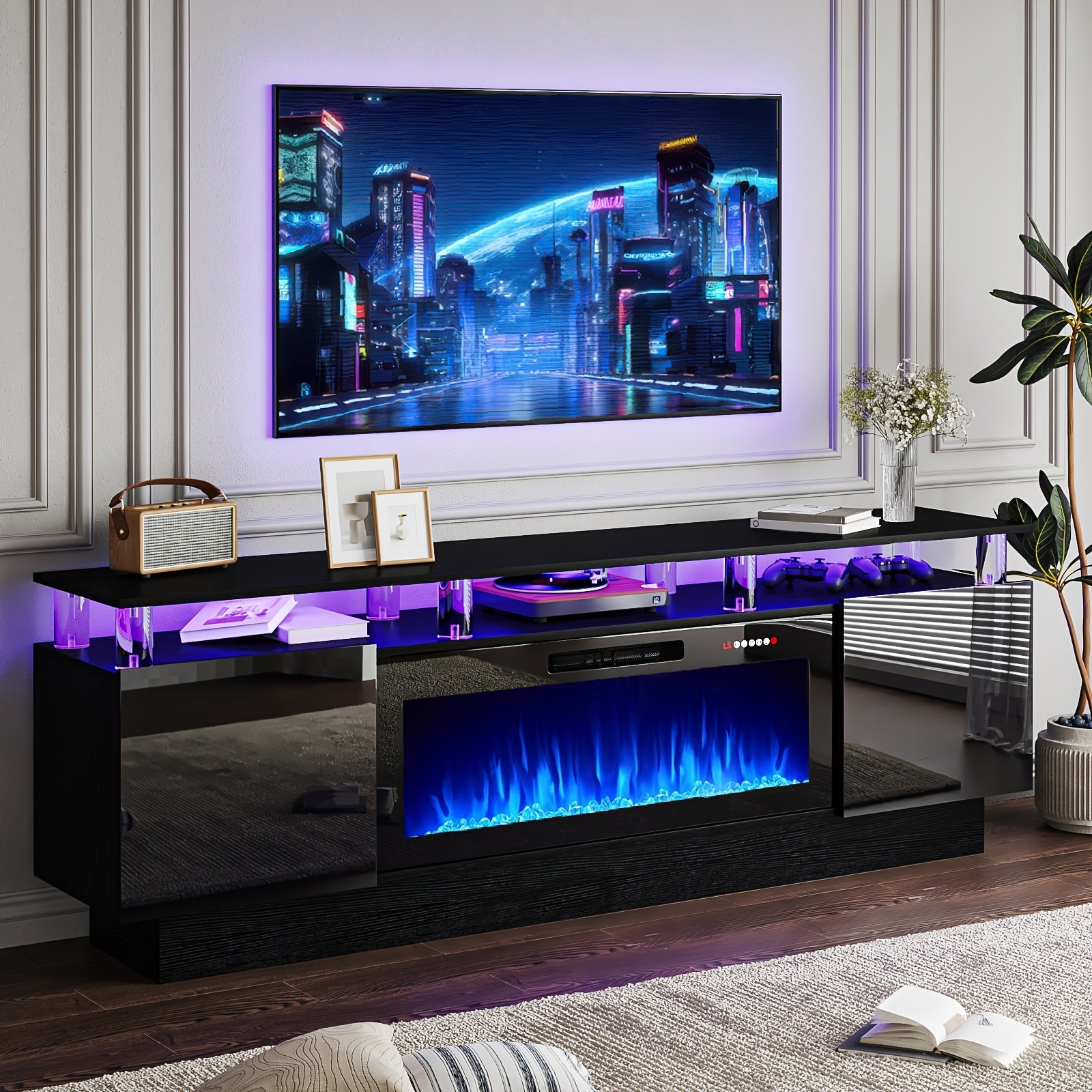 Modular L-shaped chaise longue sofa bed with deep seat and corduroy upholstery