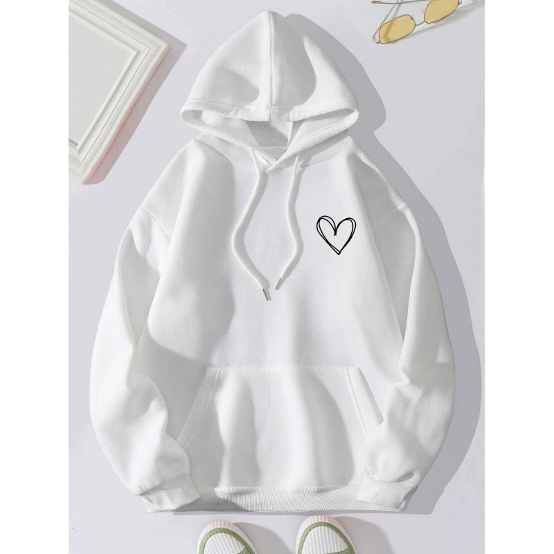 Cozy Korean Style Brushed Fleece Hooded Sweatshirt