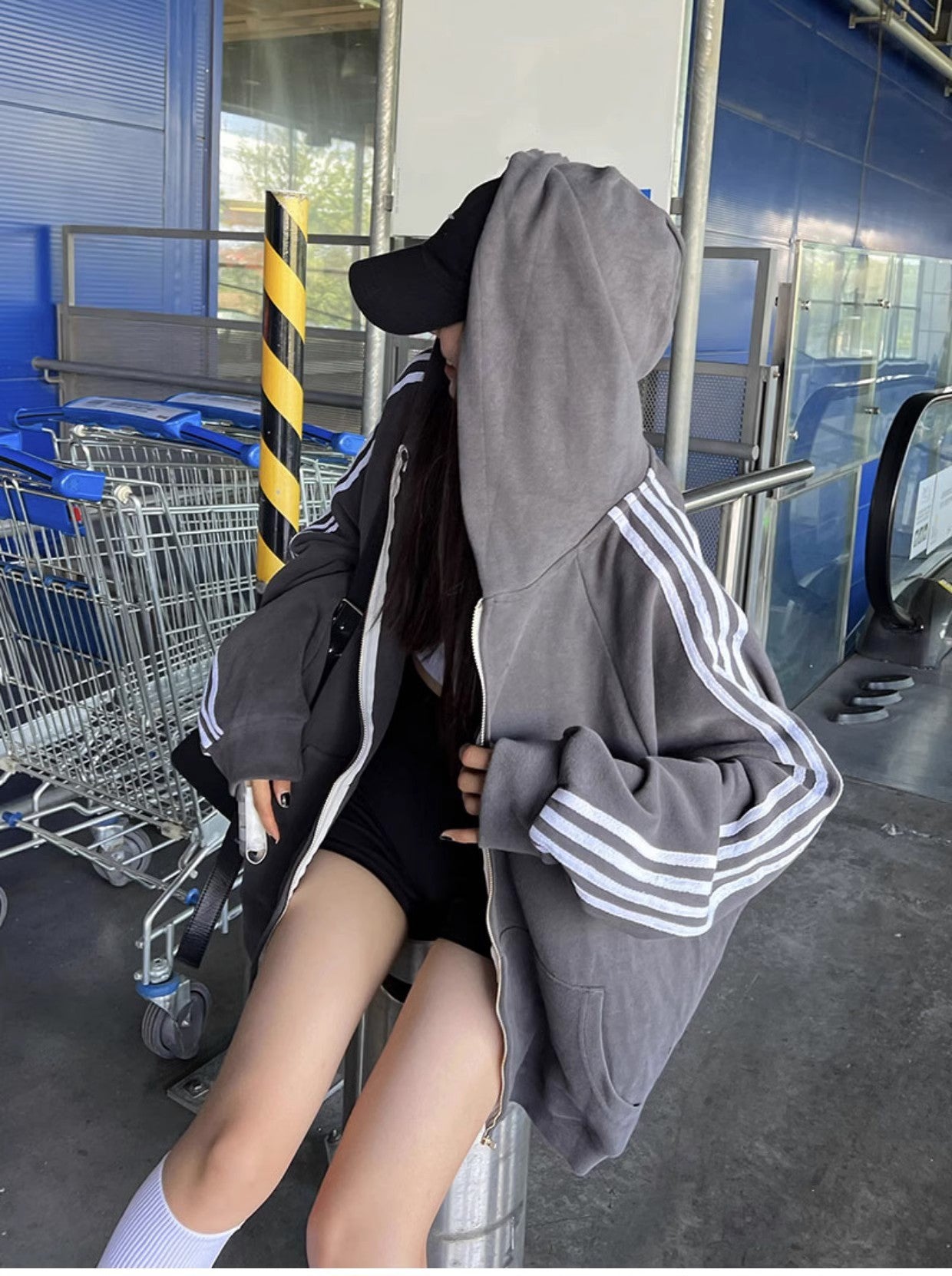 Women's Streetwear Baseball Cardigan Sweater