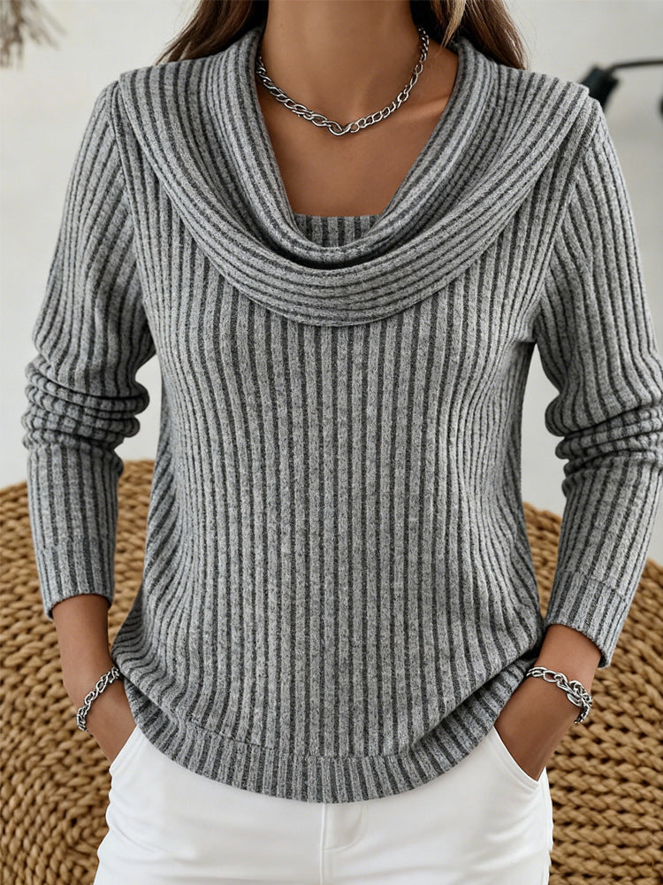Womens Casual Loose-fit Fashionable Long-sleeve Top