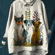 Women's Animal Retro Printed Shirt