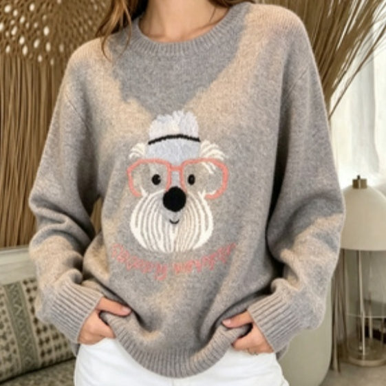 Women's Fashionable Long-sleeved Knitted Sweater