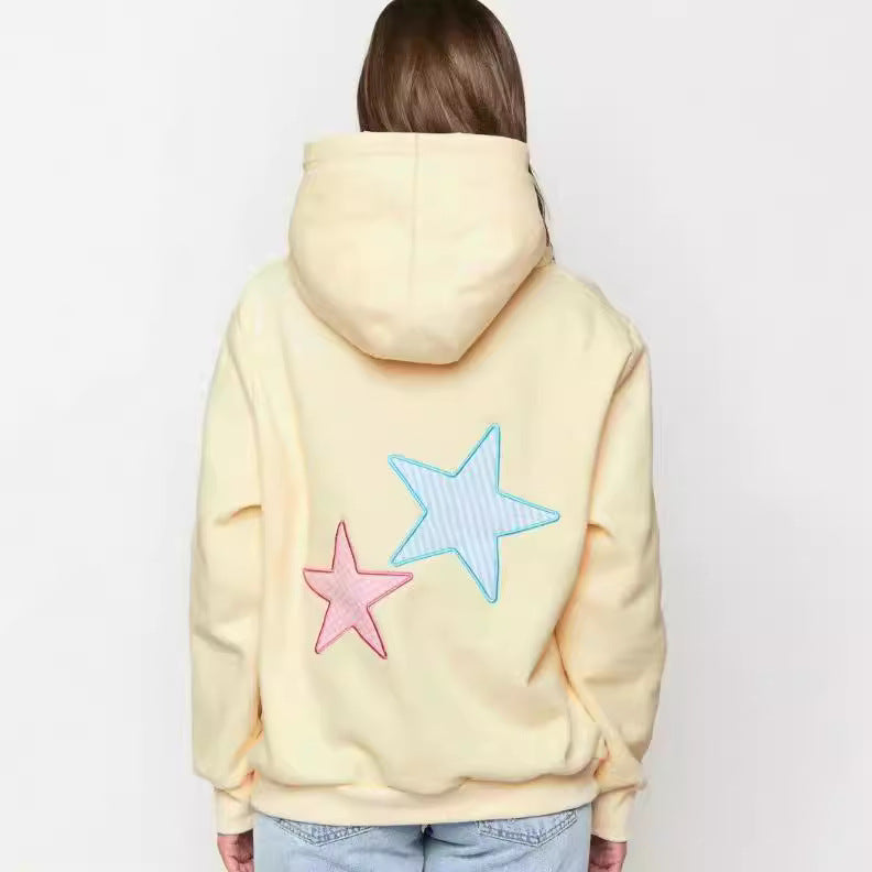 Cozy Brushed Hoodie with Graphic Print & Pockets