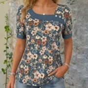 Floral Print Short-Sleeve T-Shirt – Lightweight Summer Top