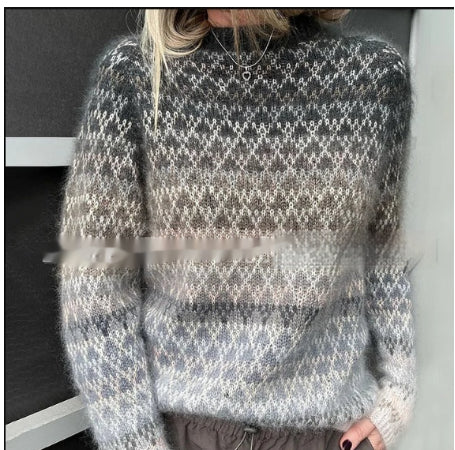 Crew-neck Pullover Knitwear a Trendy Versatile Sporty Jacket