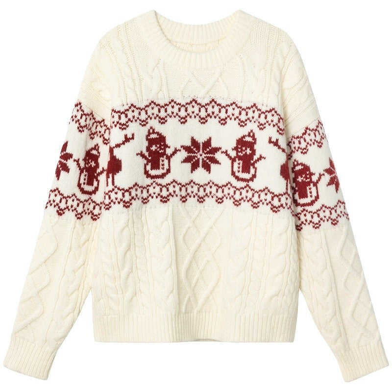 New Loose Christmas Jacquard Geometric Sweater