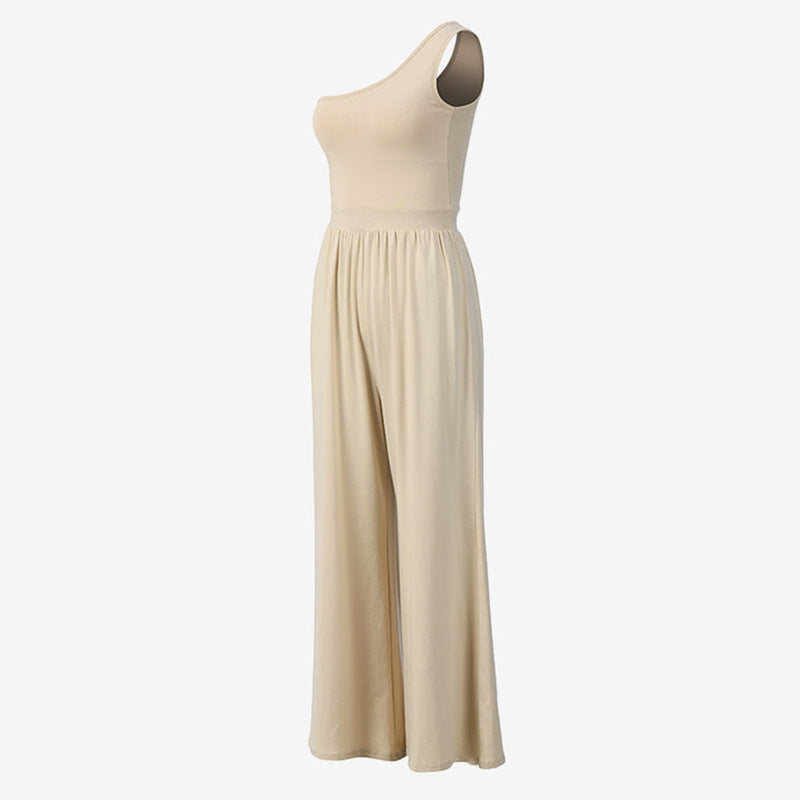 One-Shoulder Stretchy Yoga Jumpsuit for Fitness & Casual Wear