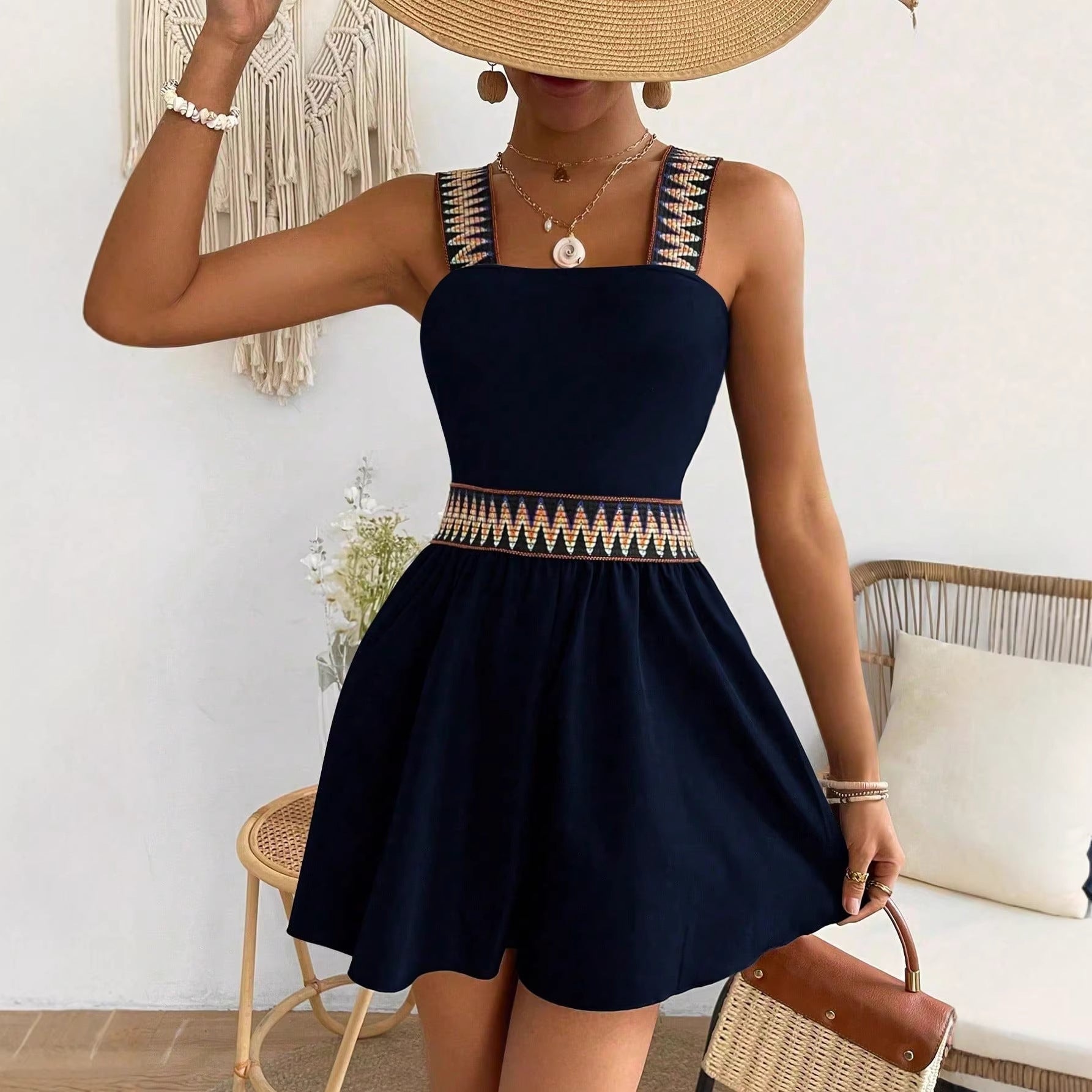 Casual Resort Wide-Leg Jumpsuit with Cinched Waist