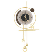 Simple and novel wall clock mute sound control lighting large 15.35*9.45*31.5inch (without battery, adapted to 5th battery), Wall Clock, decoration, suitable for various interior decoration styles, Iron, Golden