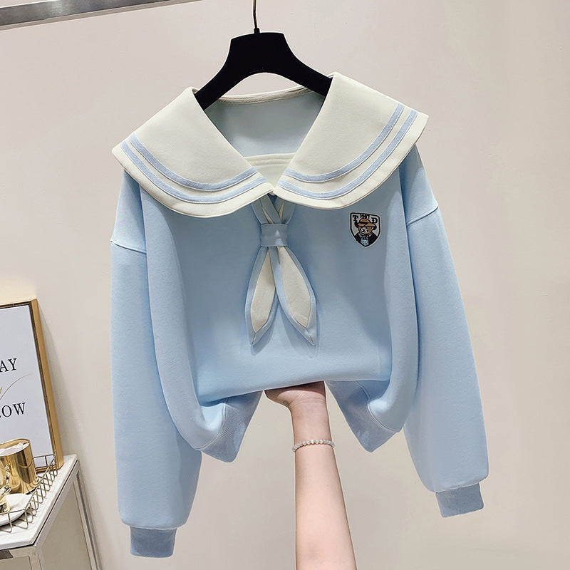 Korean Style Fake Two-Piece Sweater for Women