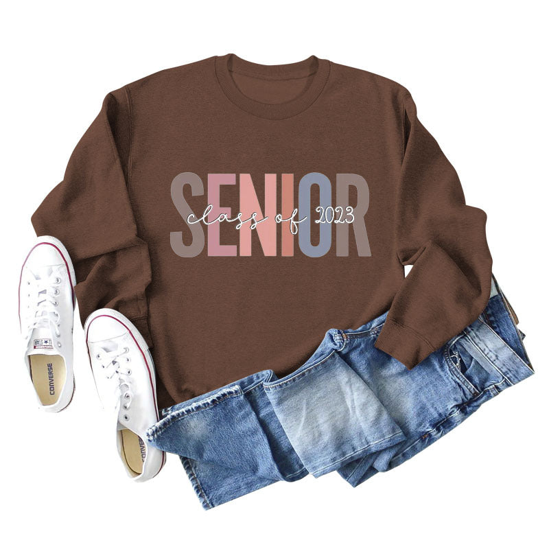 Women's Letter Print Casual Long Sleeve Loose Sweater