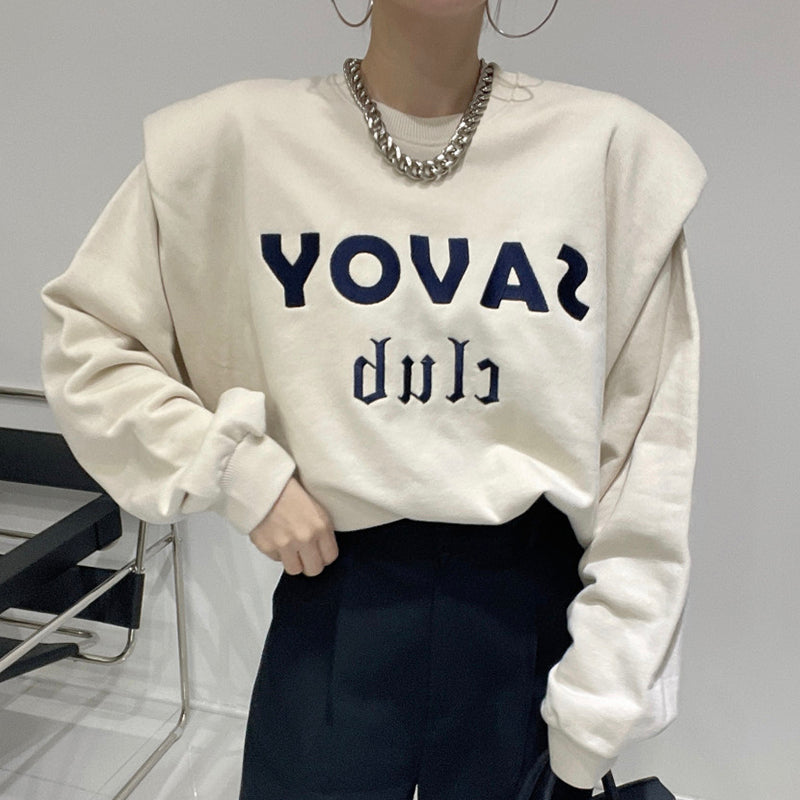Cozy Long-Sleeve Padded Pullover Sweater