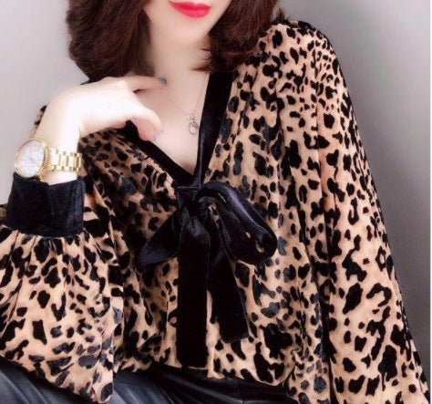 Loose Fashion Slimming Plus Size Chiffon Long Sleeve Shirt