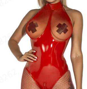 Women's Fashion Pure Color Tight Mirror Jumpsuit