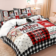 Contemporary Christmas Bedding Set Collection with Festive Digital Print Design - Machine Washable, Polyester 100%, Woven, No Duvet Insert (1 Duvet Cover + 2 Pillowcases)