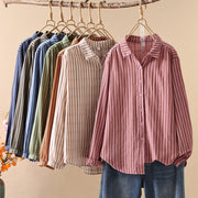 Artistic Yarn Dyed Striped Womens Top