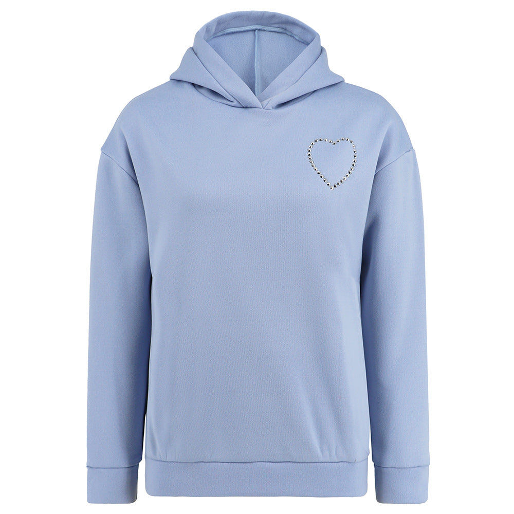 Women's Long-Sleeve Love Heart Pullover Hoodie