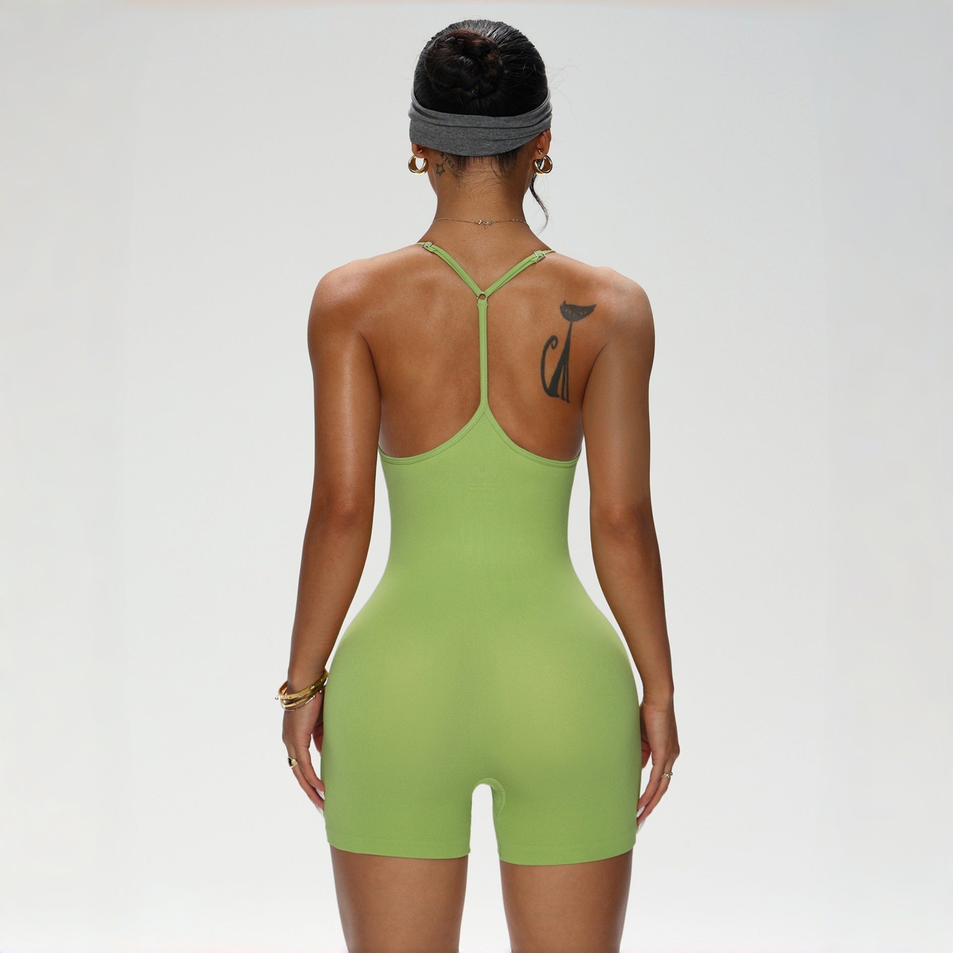 Cross-Strap Fitness Bodysuit for Shaping & Workout