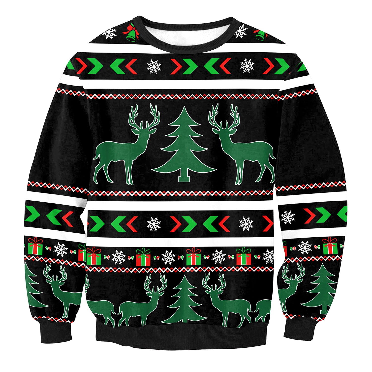 Festive Santa Elk Christmas Sweatshirt for Women