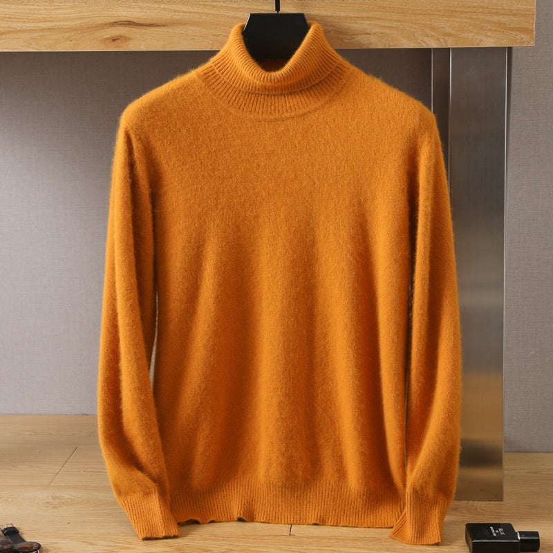 Men's Cozy High-Collar Solid Pullover Sweater