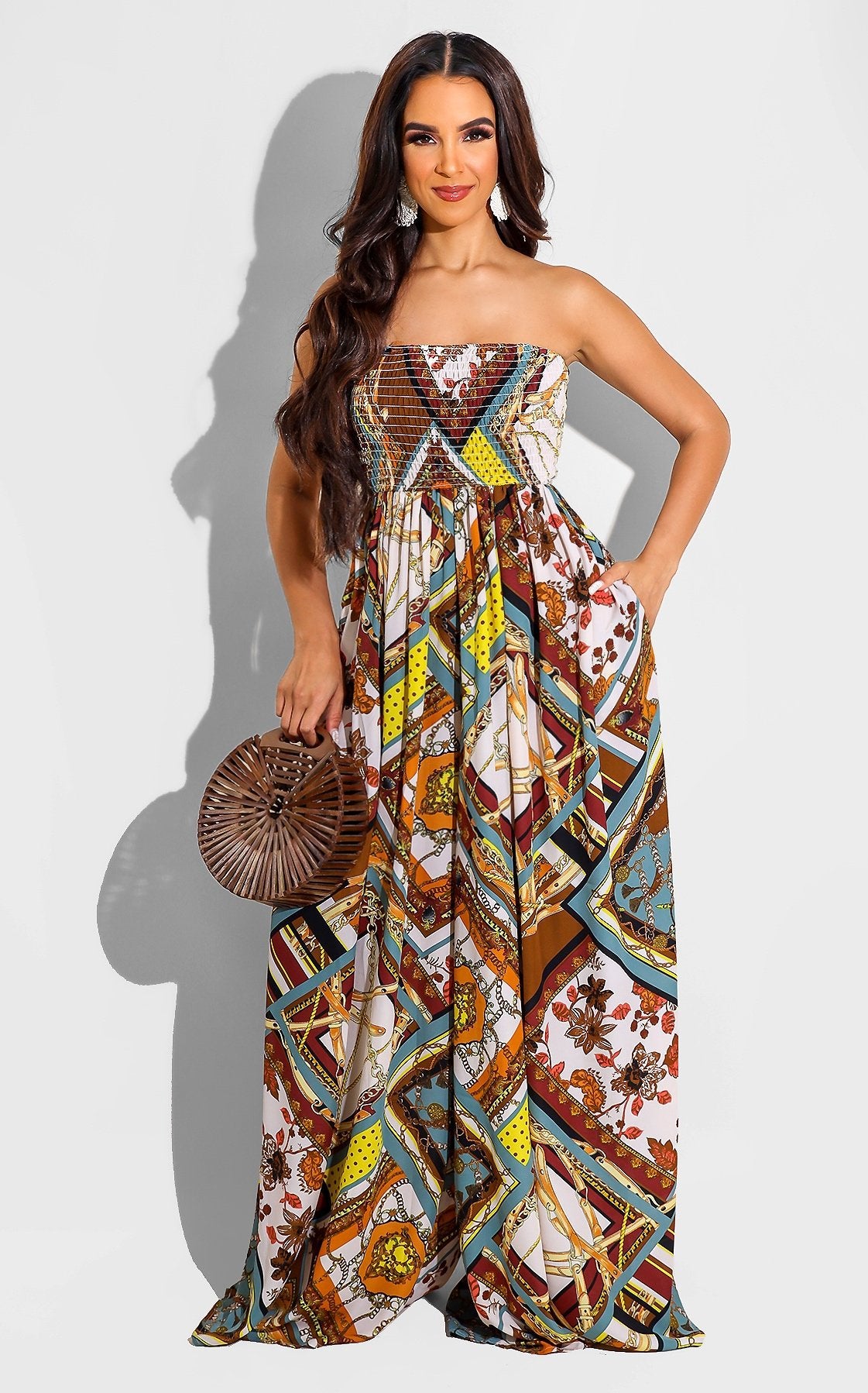 Leisure Chest Wrapped Loose Women's Jumpsuit