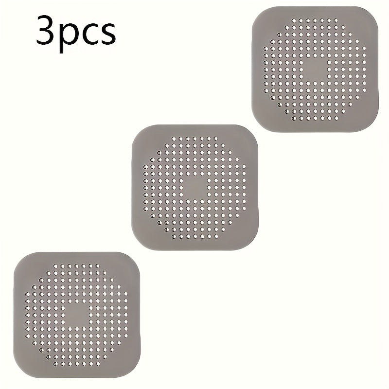 Silicone Sink and Shower Drain Cover with Multi‑Layer Filter – Anti‑Clog, White/Black, Fits Rectangular and Round Sinks & Bathtubs (1, 2, 3 or 5 Pieces)