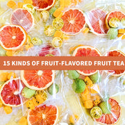 15-Flavor Mixed Fruit Herbal Tea with Dried Fruit Pieces, Caffeine-Free